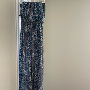 Maxi dress - teal and pink